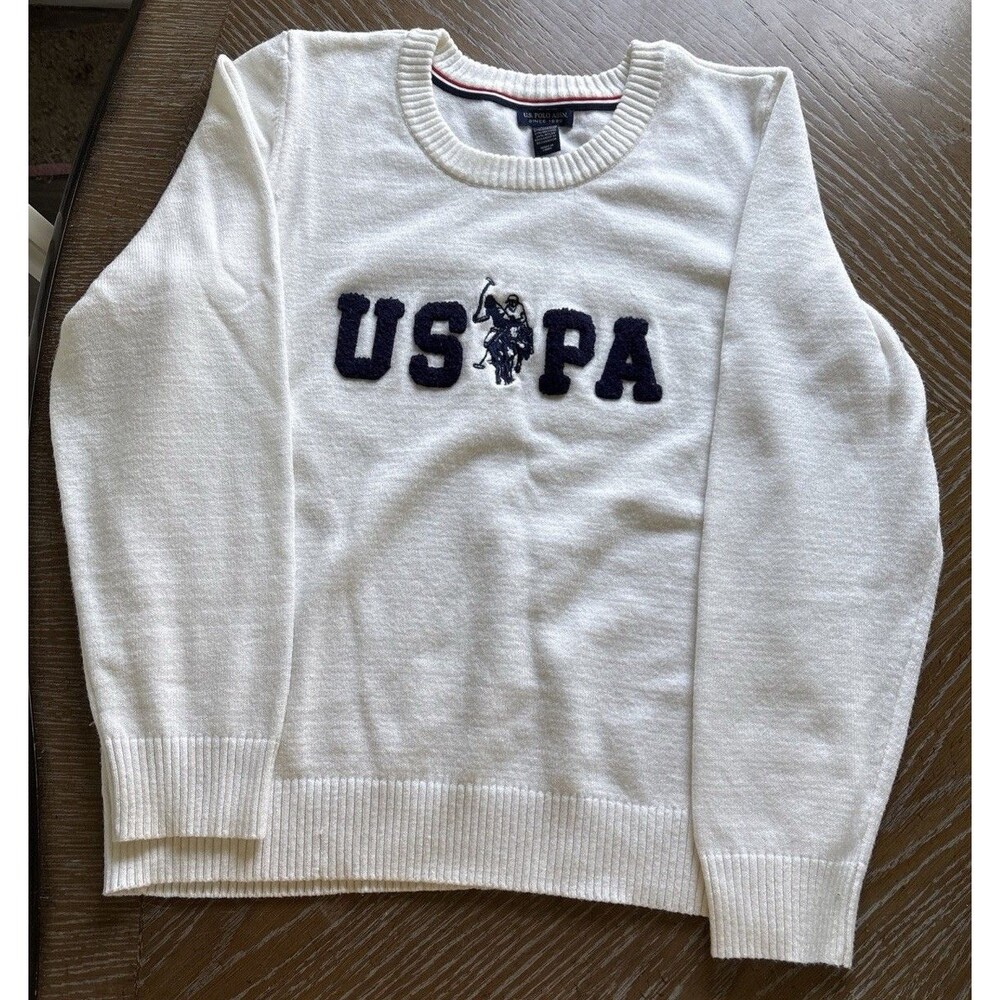 U.S. Polo Assn. Vanilla USPA LOGO CREW NECK SWEATER Women's XL